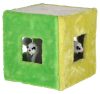 Cube sisal macskajáték kocka - zöld / sárga, 20 x 20 x 20 cm