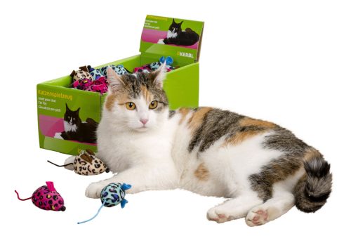 Játékegér macskáknak - vegyes színekben, 6,5 cm