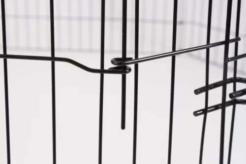 Kisállatkarám - fekete, 8 db 57 x 78 cm-es kerítéselem, 1 ajtós