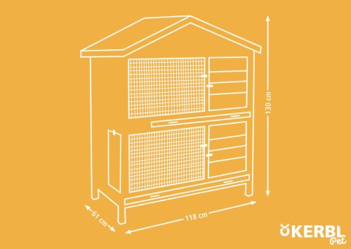 Appartement Pro nyúlház - 118 x 61 x 130 cm