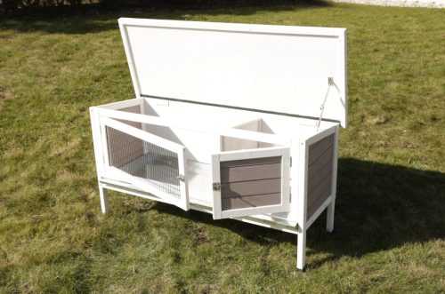 Freddy nyúlház - fehér/szürke, 116 x 45 x 62 cm