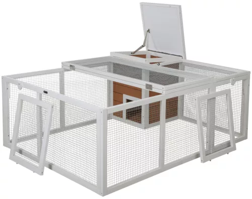Kültéri rágcsálóketrec beépített pihenőhellyel - 132 x 102 x 59 cm