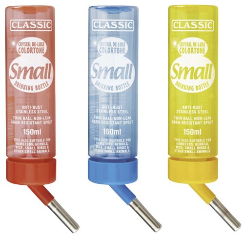 Classic de Luxe itatópalack kisemlősöknek - piros, kék, sárga, 150 ml