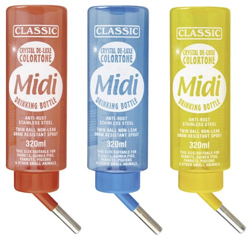 Classic de Luxe itatópalack kisemlősöknek - piros, kék, sárga, 320 ml