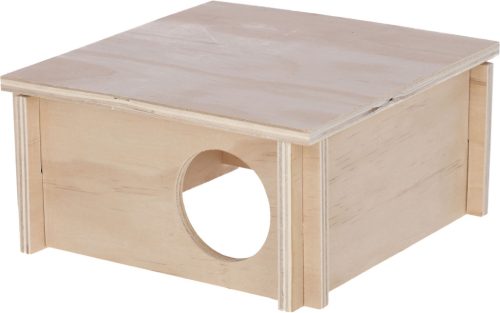 Hörcsög búvóhely - kezeletlen fából, 20 x 20 x 10 cm