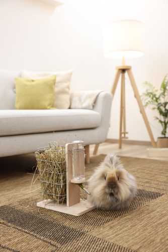 Itató és szénaállomás nyulaknak - 22.5 x 15.5 x 27 cm