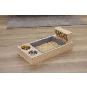   Ásó- és etetőállomás nyulaknak és tengerimalacoknak - 70 x 36 x 24 cm