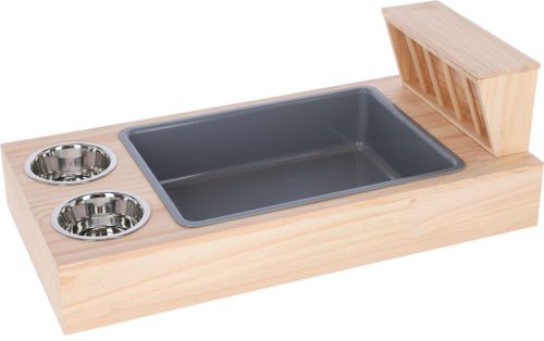 Ásó- és etetőállomás nyulaknak és tengerimalacoknak - 70 x 36 x 24 cm