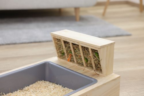 Ásó- és etetőállomás nyulaknak és tengerimalacoknak - 70 x 36 x 24 cm