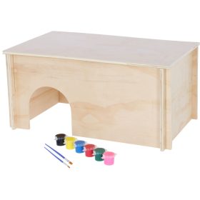   Festhető rágcsálóház - 50x29x24 cm, 6x10 ml festékkel és ecsetekkel