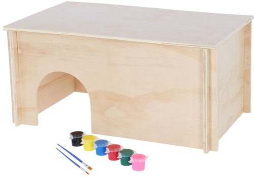 Festhető rágcsálóház - 50x29x24 cm, 6x10 ml festékkel és ecsetekkel