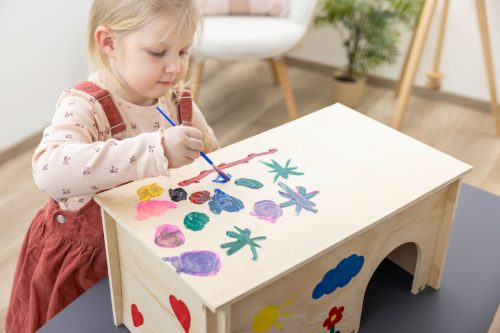 Festhető rágcsálóház - 50x29x24 cm, 6x10 ml festékkel és ecsetekkel