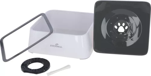 EYENIMAL fröcskölésmentes itatótál kutyáknak - L, fehér/szürke
