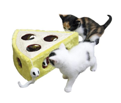 Cheesy sajt formájú sisal macskajáték - 28 x 28 x 10 cm