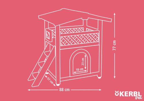 Tyrol Alpin hőszigetelt macskaház ajtóval - 57 x 88 x 77 cm