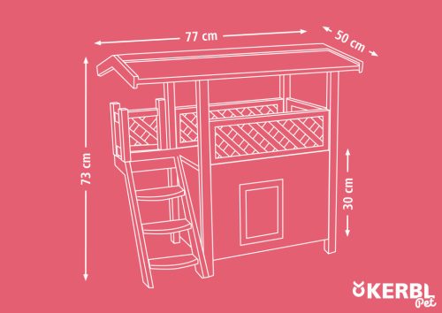 Lodge macskaház ajtóval - 77 x 50 x 73 cm