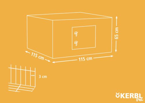 Kifutó kisemlősöknek szökésgátlóval - 115 x 115 x 65 cm