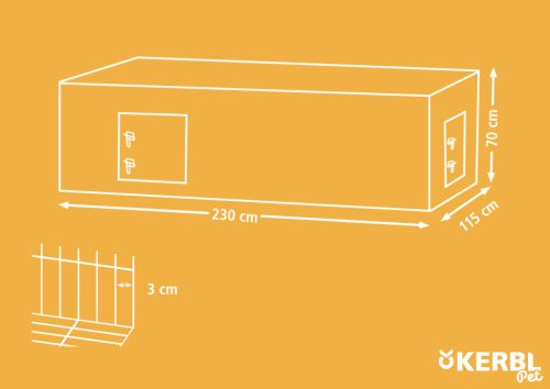 Kifutó kisemlősöknek szökésgátlóval - 230 x 115 x 70 cm