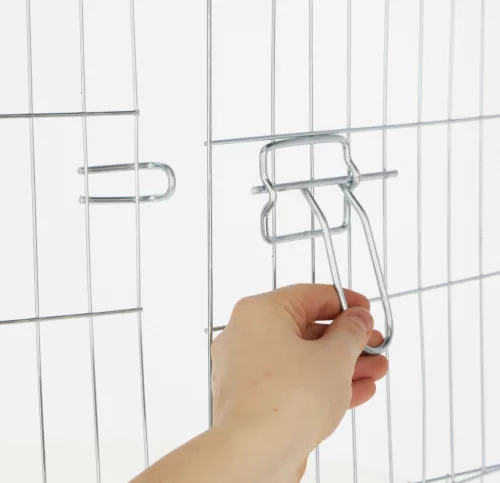 Karám kisállatoknak 6 panellel, ajtóval - horganyzott, 56,5 x 56,5 cm