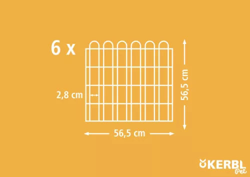 Karám kisállatoknak 6 panellel, ajtóval - horganyzott, 56,5 x 56,5 cm