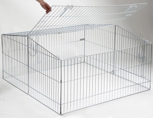 Szabadtéri ketrec kisemlősöknek napellenzovel - 115 x 115 x 60 cm