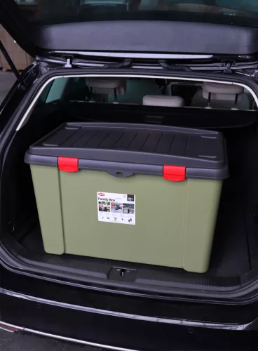 Tárolódoboz - olivazöld/grafit, 79x47x51 cm