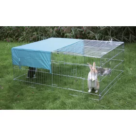   Szabadtéri ketrec kisemlősöknek napellenzővel - 144 x 112 x 60 cm