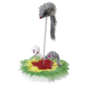 Macskajáték - egér rugón, 17 cm