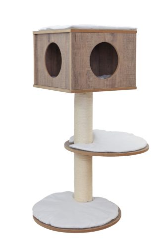 Dinari light falra szerelhető macskabútor - fehér/barna, 110 cm