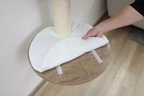 Dinari light falra szerelhető macskabútor - fehér/barna, 110 cm