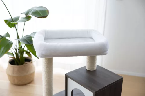 Flair macskafa - fehér / szürke, 86 cm