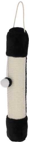 Sizál játszó- és kaparóoszlop macskáknak - fekete / fehér, 10 cm x 54 cm