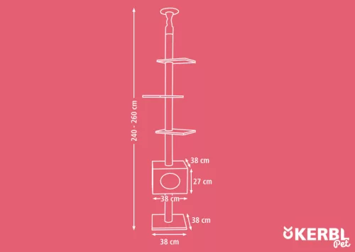 Ferdi macskafa - fehér, 240-260 cm