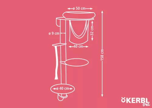 Dolomit Grappa macskafa - drapp, 80 x 53 x 158