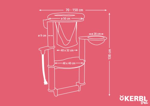 Dolomit Grappa Pro macskafa - drapp, 70 x 50 x 138
