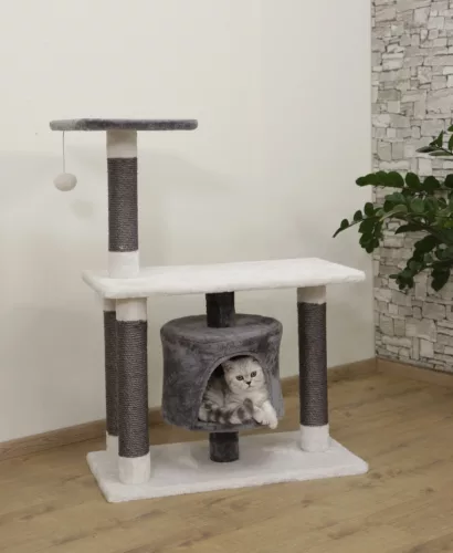 Jade Darklight macskafa - fehér / szürke, 70 x 35 x 96 cm