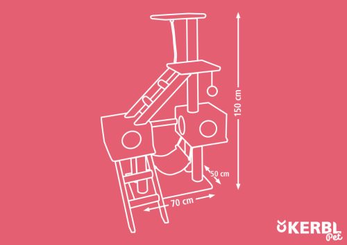 Granat macskabútor - szürke, 70 x 50 x 150 cm