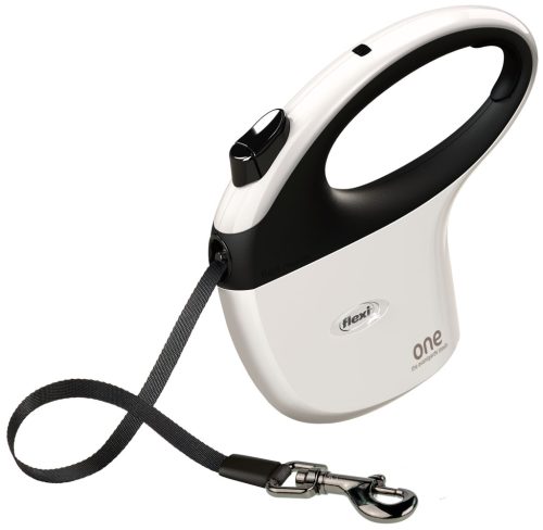 Flexi One póráz - fekete/fehér, 5 m, max 25 kg