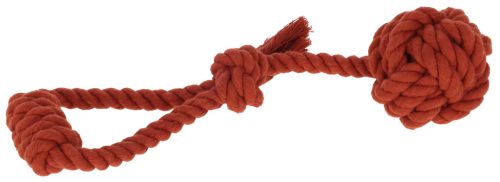 Játék kötélből - labda hurkon, rozsdabarna, 34 cm, pamut