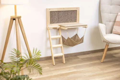 Timber macskaágy - barna, 58x32x89 cm