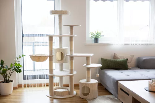 Annika kaparó és pihenő - bézs, 104x59x164 cm