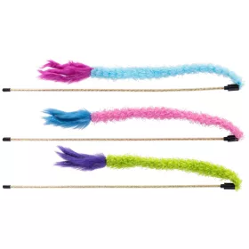   Horgászbot macskajáték - különböző színekben, zöld, kék, rózsaszín, 90 cm