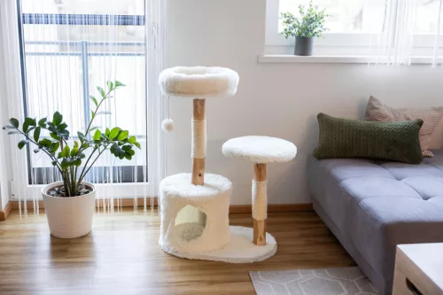 Lucia macskapihenő - fehér, 60x40x92 cm