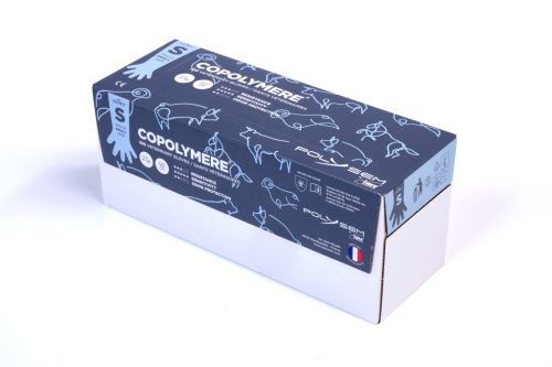 COPOLYMERE CLEAR VET kesztyű - 100 cm, eltávolítható szalaggal, M-es, 100/cs