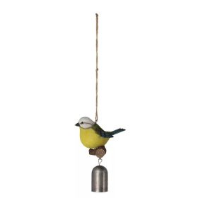 Kismadaras polyresin fémcsengő, kék cinege, 14,5 cm