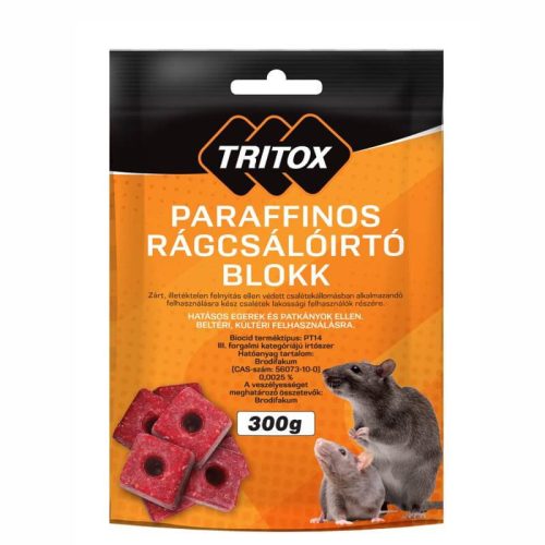 Tritox parafinos rágcsálóirtó blokk - 300 g