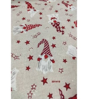 Karácsonyi manó mintás pamutvászon kendő kutyáknak - méret: L