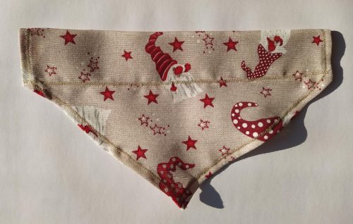 Karácsonyi manó mintás pamutvászon kendő kutyáknak - méret: M