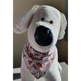   Színes, karácsonyi mintás pamutvászon kendő kutyáknak - méret: S