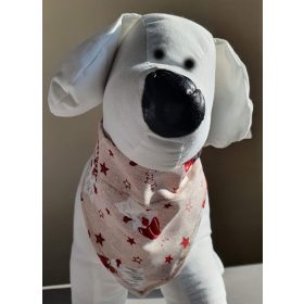   Karácsonyi manó mintás pamutvászon kendő kutyáknak - méret: S